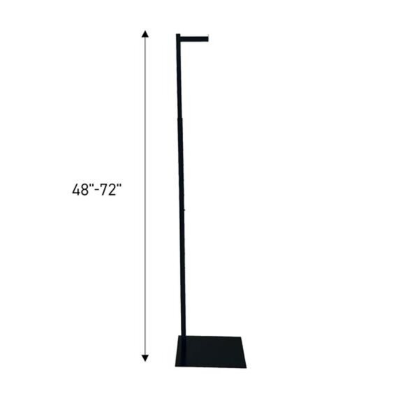 Adjustable Black Costumer Stand – Single Arm Clothes Rack - Retail Clothing - Picture 2 of 8